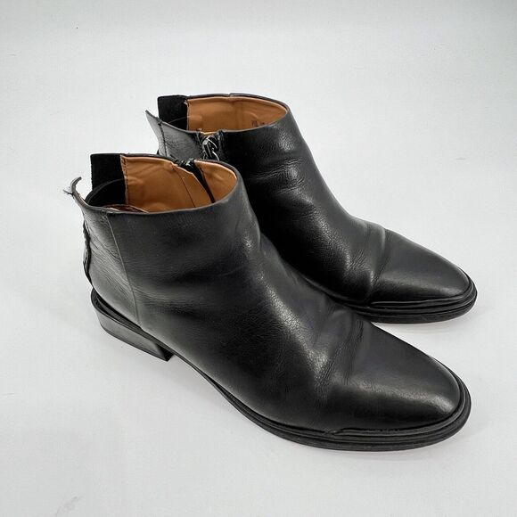 Sarto Franco Sarto A-Nemi Women’s 7.5 Black Ankle Leather Almond Toe Booties - Picture 1 of 12